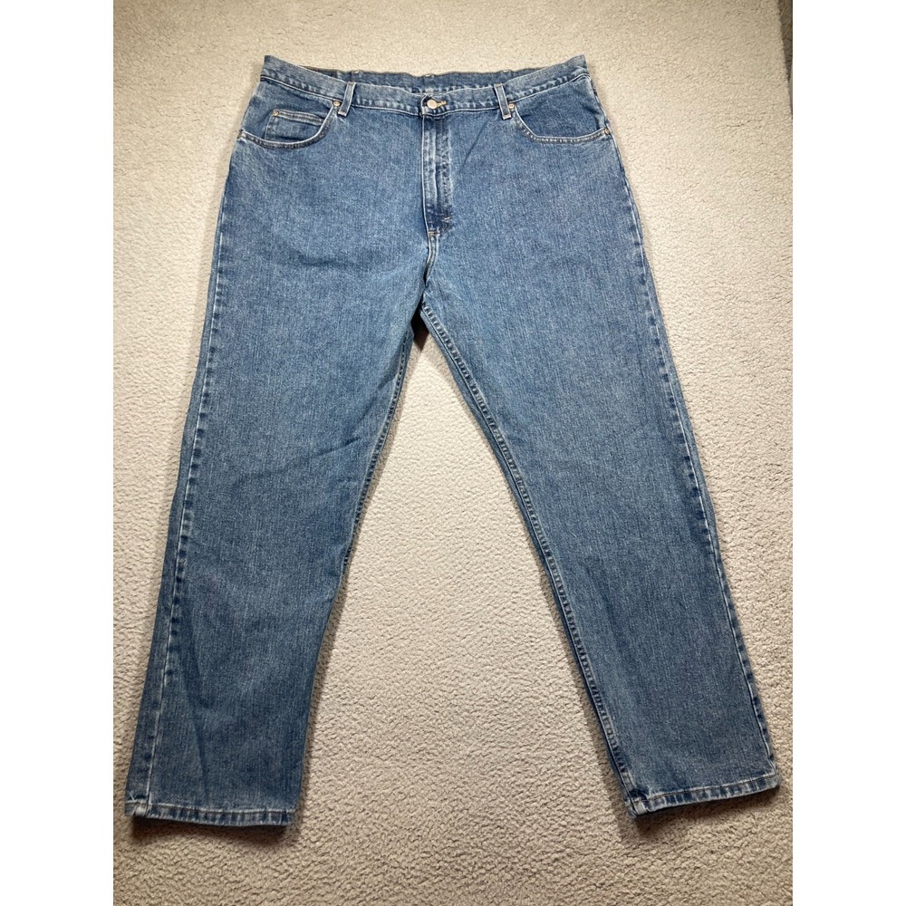 Wrangler Jeans Men's 42x32* Blue Straight Western Rodeo Work Medium Wash Denim